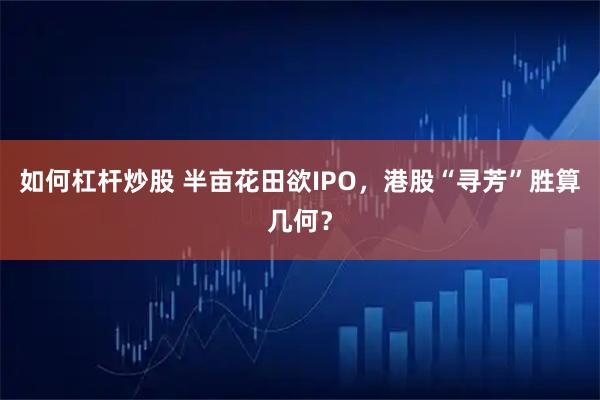如何杠杆炒股 半亩花田欲IPO，港股“寻芳”胜算几何？